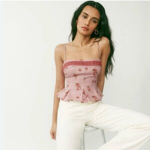 NWT Reformation Meryl Top in Tea Time